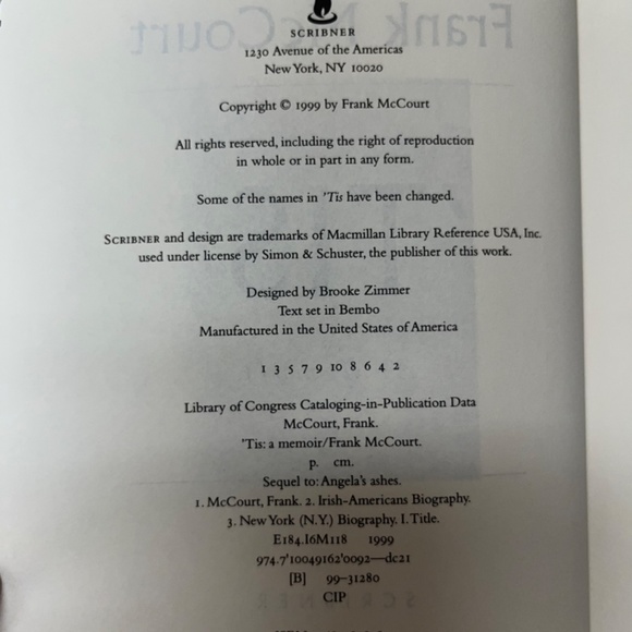 Irish-American best-selling author Frank McCourt, 'Tis, memoir, 1999, HC. - Picture 3 of 4